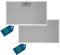 G GRIMALDI Filtro Cappa Alluminio 325x189x8 mm Compatibile con Modelli FABER e Universali, Set 2 Filtri