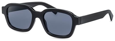 Gin Tonic Retro Sonnenbrille/Trendy Vintage Damen Sonnenbrille mit ovalem Rahmen/100% UV-Schutz/Schwarz F2512125