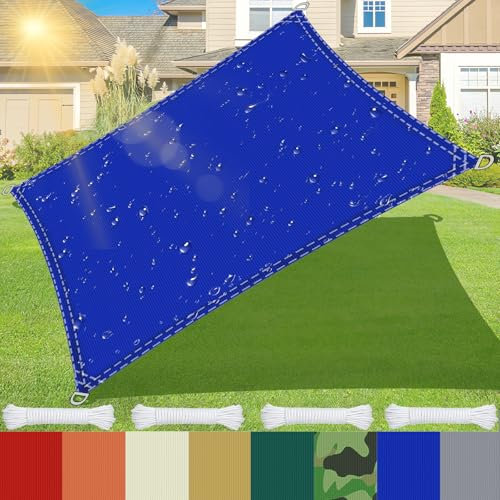 AMXFS Toldo con Anillo en D con Efecto de Sombra del 95%, de Tela Oxford, 180 g/㎡, 1.5m x 1.5m Tela Impermeable para toldo de jardín, protección UV, protección Solar para Camping, balcón, Piscina