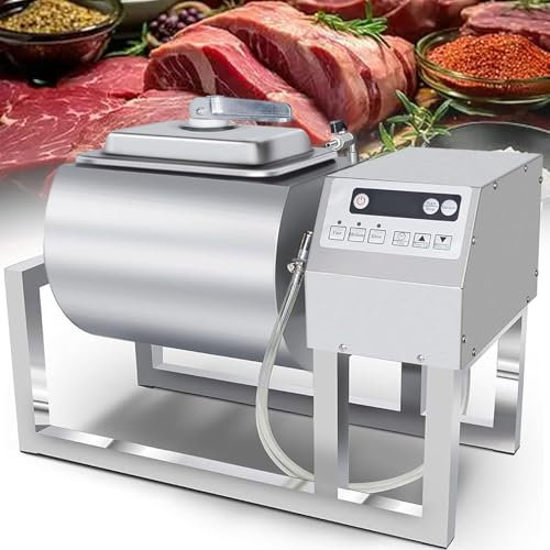 Electric Vacuum Tumbler Table Device. 18 Litre Volume (Max. 10 kg Meat), Vacuum Marinator for Gentle Mixing, Marinating, Salting and Poldering Meat Under Vacuum