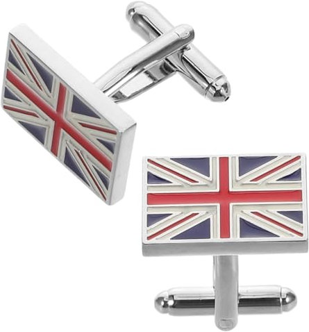 BESPORTBLE 1paar Uk-flagge Manschettenknöpfe Robustem Messing Stilvolle Hemdzubehör Für Formelle Anlässe Klassische Blaue Rote Und Weiße Farben Langlebige Und Accessoires