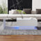 Jaxenor High Gloss Coffee Table with Storage, Center Tables for Living Room with Glass, Modern Living Room Furniture with LED, Rectangle Coffee Table White