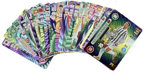 Generisch Fußball Stars Kartenspiel, Farbe-Edition, für Erwachsene, geeignet für Partys, Geburtstage, Hochzeiten-55 Stück