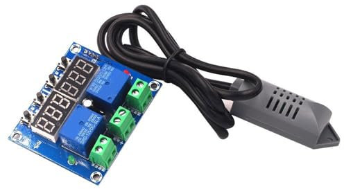 Whltzf Termómetros Doble Salida 12V Higrómetro Módulo Control Módulo Termostato Módulo Temperatura Digital Controlador Humedad Automatización del Hogar