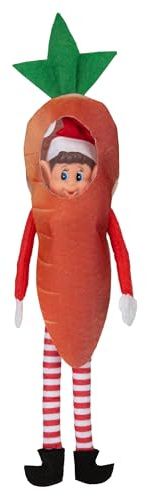 Elves Behavin' Badly Elf Carrot Outfit – Funny Elf Clothes Costume for Christmas Elf Doll – Novelty Vegetable Fancy Dress Accessory