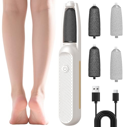 Levigatrice elettrica per piedi per pelle dura, rimuove la pelle secca per piedi più lisci, cura dei piedi per pelle morta e calli argento-bianco