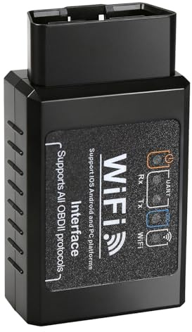 OBD2 WiFi Diagnosegerät Auto Scanner Code Leser, Diagnoseadapter für iOS Android Windows | Echtzeit Fahrzeugdiagnose, Motorfehler löschen, Live-Daten | Kompatibel mit PKW ab 1996, SUVs & Transport