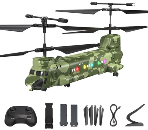 Hylukon RC Helicopter with HD Camera, Helicopter Toy with Altitude Hold, LED Lights, One-Key Takeoff/Landing for Aerial Photography, Indoor Outdoor Flight, Beginner Friendly Remote
