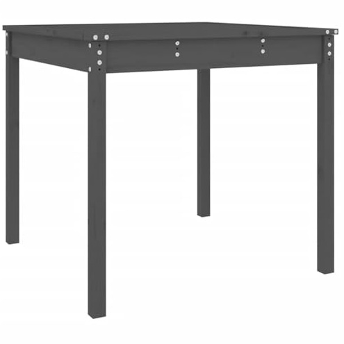 HETFTJN Gartentisch Grau 82,5x82,5x76 cm aus massivem Kiefernholz, wetterfester Terrassentisch mit robuster Tischplatte, stilvoller Balkontisch für Garten, Terrasse, Balkon und Innenhof