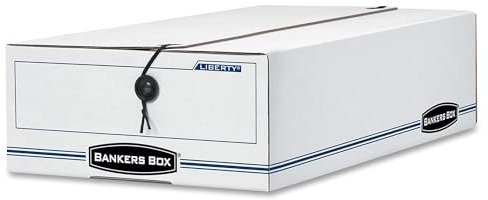 Bankers Box LIBERTY Check and Form Boxes, Standard Set-Up, String and Button, 9 x 14 1/4 x 4 Inches, Case of 12 (00009)
