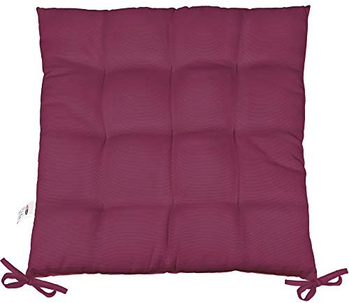 CelinaTex Yoyo Sitzkissen 40 x 40 cm Beere Gartenstuhlkissen mit Bänder Sitzauflage Garten Balkon Terrasse