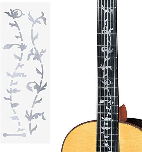 Ultnice – Aufkleber zum Bekleben des Griffbretts am Gitarrenhals von Bassgitarren (Silber)