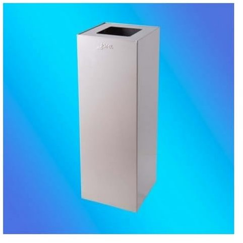 Jofel - AL709301, Papelera Rectangular con Amplia Boca Superior, Capacidad 40 Lts y Fácil Sustitución de la Bolsa, Papelera Rectangular sin Tapa, Para Exteriores, Grandes Superficies, Acero Inox