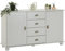 IDIMEX Buffet Colmar Commode bahut vaisselier Meuble Bas Rangement avec 4 tiroirs au Centre et 2 Portes battantes de Chaque côté, en pin Massif lasuré Blanc