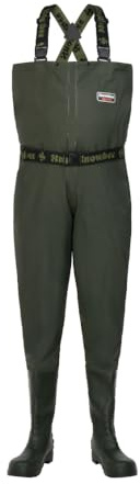 Snowbee Granite PVC Chest Wader - Fishing Wader With Elasticated Waist Belt and Buckles, Fitted With Cleated Sole Heavy-Duty PVC Boots