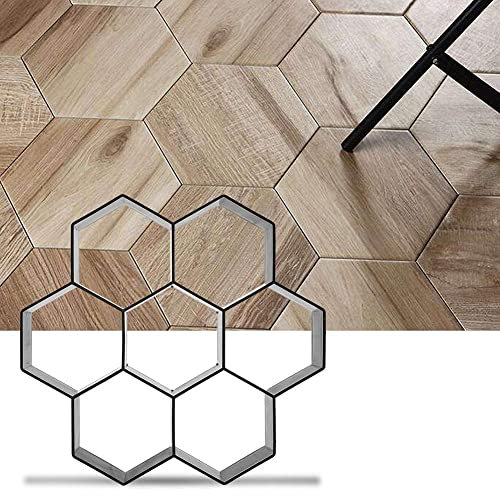 Hztyyier 1 Unids Hexágono Path Maker Molde DIY Jardín Concreto Adoquines Herramientas de Piedra Reutilizable Carretera Paso a Paso Cemento Molde Ladrillo