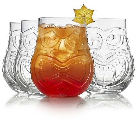 Libbey Tiki Split Trinkgläser, 485 ml (48,5 cl), 4 Stück, Tiki Cocktail Gläser