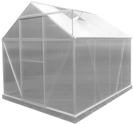 Gardiun Serre de Jardin en Polycarbonate/Aluminium Lunada - 4,82 m² 249x193x190 cm avec Base 4 Modules