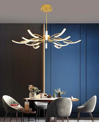 Lxysy LED deckenleuchte dimmbar wohnzimmerlampe modern、deckenleuchte schlafzimmer deckenlampe schwarz Für Wohnzimmer, Esszimmer, Küche, Büro