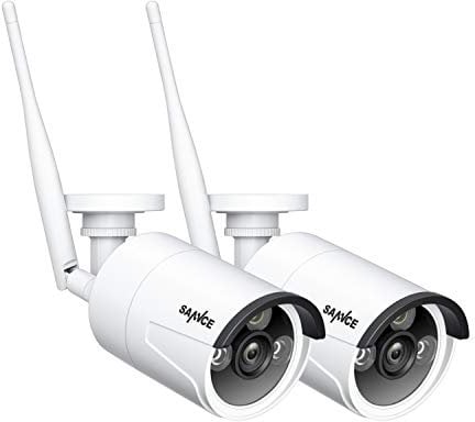 SANNCE Telecamera IP WiFi 3MP per Sistema di Sicurezza di Sorveglianza 2 Telecamere CCTV Wireless da Esterno IP66 Impermeabile AI Rilevazione Umana del Movimento