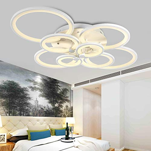 Eurotondisplay LED Deckenleuchte 6067-8 148W mit Fernbedienung Lichtfarbe/Helligkeit einstellbar Acryl-Schirm weiß lackierte Metallrahmen Design A+ (6067-8 100x80x17cm 148W)
