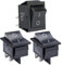 APIELE 3 interruttori a levetta, 2 posizioni on/off con DPST 4 pin, 250 V 16 A, interruttore a bilanciere per casa, industriale, fai da te KCD2-201 (nero)
