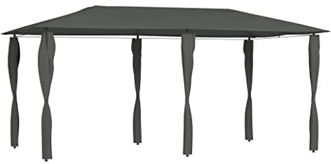 vidaXL Cenador con Cubiertas de Postes, Toldo Tienda Carpa Refugio, Sombrilla Pabellón para Fiestas, Marquesina para Jardín Patio, Antracita