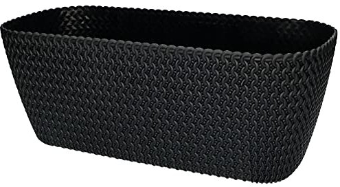 KOTARBAU® Jardinera Ovalada 400 mm para Exteriores e Interiores, Jardinera de plástico, Maceta Antracita, Macetero para Plantas y Hierbas para Jardín, Terraza, Balcón, Maceta Trenzada