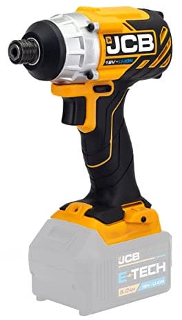 JCB 18V Brushless Cordless Impact Driver, Bare Unit, Variable Speed & 1/4 Hex Quick Change Chuck, 180Nm Torque, LED Light & Belt Clip, 3 Year Warranty