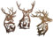 J-Fly Metall-Hirsch-Wandkunst, Metall-Hirsch-Hügel-Dekor, Wald-Jagd-Dekor, Outdoor-Zaun-Kunst, Hirsch, Wohnzimmer, Schlafzimmer, Badezimmer, rustikales Dekor, 3-teiliges Set, 22,9 cm, Rostfarbe (Rust