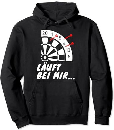 LÄUFT BEI MIR... Dartspruch Darten Dartpfeil Dartboard Darts Pullover Hoodie