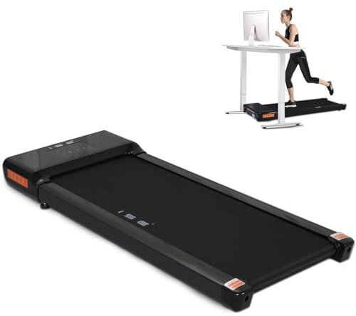 ISE Walking Pad Laufband Schreibtisch 1-6 km/h 500W Motor, leises Laufband für zuhause Büro mit Fernbedienung, Laufband gehen Ultraschlank