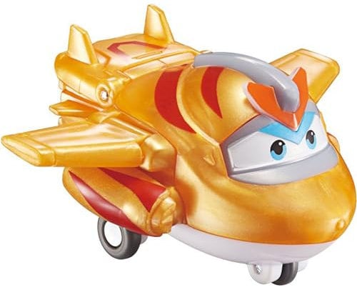 Super Wings - Transformations-Flugzeug Golden Boy, ca. 20,5 cm große Spiel-Figur für Kinder, verwandelbares Spielzeug-Flugzeug und Roboterfigur