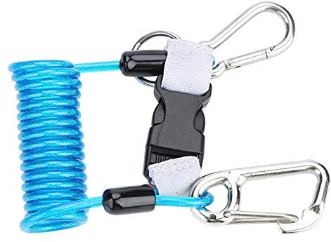 VGEBY Tauchleine Langlebige Edelstahl Clips Schnellverschluss Zum Tauchen Klettern Unterwasserfotografie(Blau)