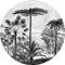ESTAhome papier peint panoramique rond adhésif paysage tropical avec des palmiers noir et blanc - 158982 - Ø 70 cm