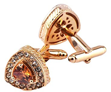 Homxi Manschettenknöpfe Herren Hochzeit,Cufflinks Kristall Dreieck Hemd für Manschettenknöpfe Rosegold Manschettenknöpfe Herren Kupfer