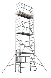 AC xPress PRO-S 1004 Rollgerüst | Alu Gerüst | TÜV/GS geprüft | erweiterbar | Aluminium Rollrüstung | DIN EN 1004-1 | innen und außen (7,80 m Arbeitshöhe)