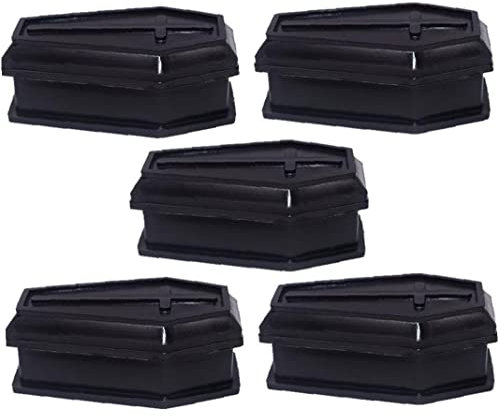 Fopytu Mini-Halloween-Sargschachtel, 5-teilige Schwarze Sargschachtel, Sarg-Süßigkeitsschachtel mit Deckel, kleine Sargschachtel für Halloween-Party-Dekoration