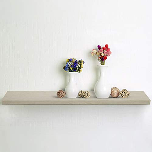 Floordirekt Wandboard Stockholm | Wandregal | Elegante, freischwebende Optik | Lackiert oder matt | Schweberegal inkl. Montagematerial (Beige | Matt, 80 x 23 x 4 cm)