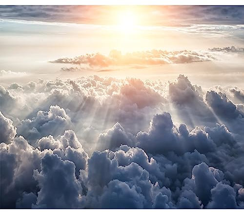 murando Fototapete Premium-Vlies Himmel 100x70cm Foto Tapete Schlafzimmer Vliestapete XXL Wandtapete Motivtapeten Bildtapete 3d Effekt Wand Dekoration Sonnenuntergang Landschaft Wolken Sonne