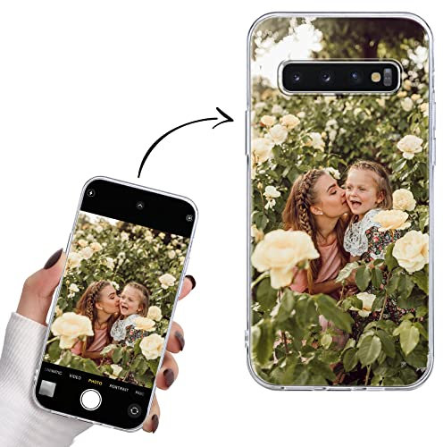 Yoedge Personalisierte Handyhülle für Samsung Galaxy S10 4G Hülle Selbst Gestalten mit Eigenem Foto Bild Text Personalisiert Case Individuelle Schutzhülle Transparent Cover für Samsung S10 4G 6,1