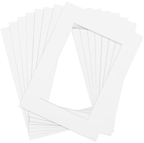 Anhow Passe-Partout 13x18 cm, 8pcs Passe Partout Carton Ouverture 9x13 cm pour Cadre Photo 13x18 cm et Photo 9x13 cm pour Tableaux/Photos/Tirages d'art - Épaisseur de 1,5 mm/Blanc
