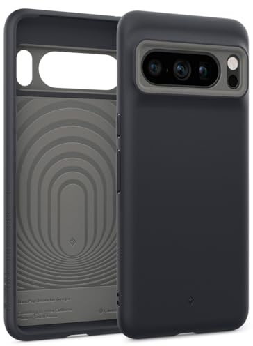 Caseology Nano Pop für Google Pixel 8 Pro Hülle, [Zweitonfarbe], Militärstandard Fallschutz, Seitliche Griffmuster Handyhülle für Google Pixel 8 Pro - Schwarz Sesam