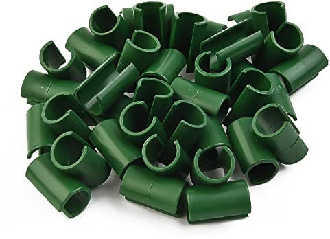 Lot de 50 clips de connexion pour treillis de plantes de jardin, tiges en bois, clips en plastique PP pour tomates, concombres et légumes grimpants, cadre de support pour jardin, vert (11 mm)