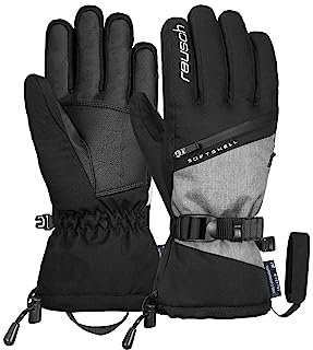 Reusch Demi R-TEX XT extra warme, wasserdichte, Winddichte und atmungsaktive Winterhandschuhe Fingerhandschuhe Schneehandschuhe Skihandschuhe für Damen, schwarz/grau, 6,5