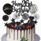 Yunchu Online Happy 26th Birthday Tortendeko Schwarz Tortendeko 26 Geburtstag Deko Kuchen Topper 26 jahre Mann Frau Kuchendeko 26. Geburtstag Schwarz Tortendeko für 26. Geburtstag Cupcake Toppers