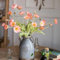DUYONE Künstliche Blumen mit 6 Stielen, Mohnblumenstrauß, Seide, für Hochzeit, Zuhause, Party-Dekoration, Tischdekoration (Orange, Rosa, 6 Stück)