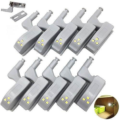 20pcs LED Inner Hinge Light Cabinet Sensor Light Wardrobe Cabinet Sensor Light Bedroom Kitchen Closet Night Light