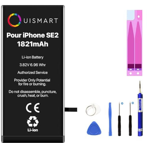 OuiSmart® Batterie pour IPHONE SE2020 Interne Neuve DE Remplacement + Outils + ADHÉSIF