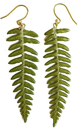 Delicate Leaf Shape Earrings Bohemian Fern Leaf Earrings Green Leaf Dangle Hook Earrings Unique Jewelry Women Girl Teen Fern Leaf Earrings Minimalist